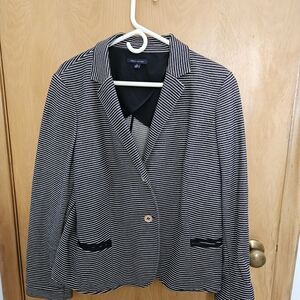 Tommy Hilfiger Black and White Striped Blazer